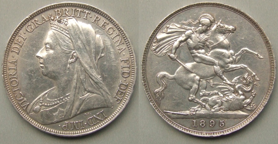 Queen Victoria 1895 LIX silver crown